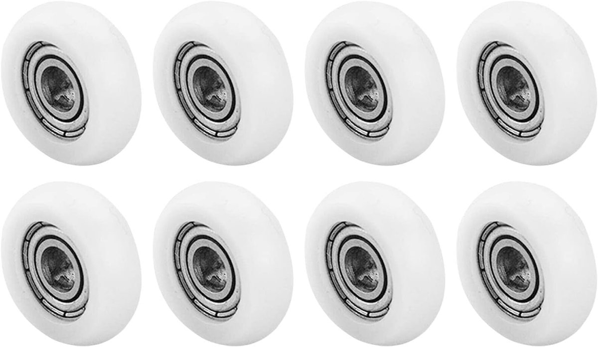 YUANQIAN Set of 8 Dia 16mm Shower Door Wheels Rollers Runners, White, 16mm x 4mm (XL-4 * 16 * 6) - ShopVlot