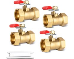 Bwintech 4pcs 1/4" Female BSP to 1/4" Female BSP Heavy Duty Brass Mini Ball Valve 180 Degree Turn Off Switch Operation - ShopVlot