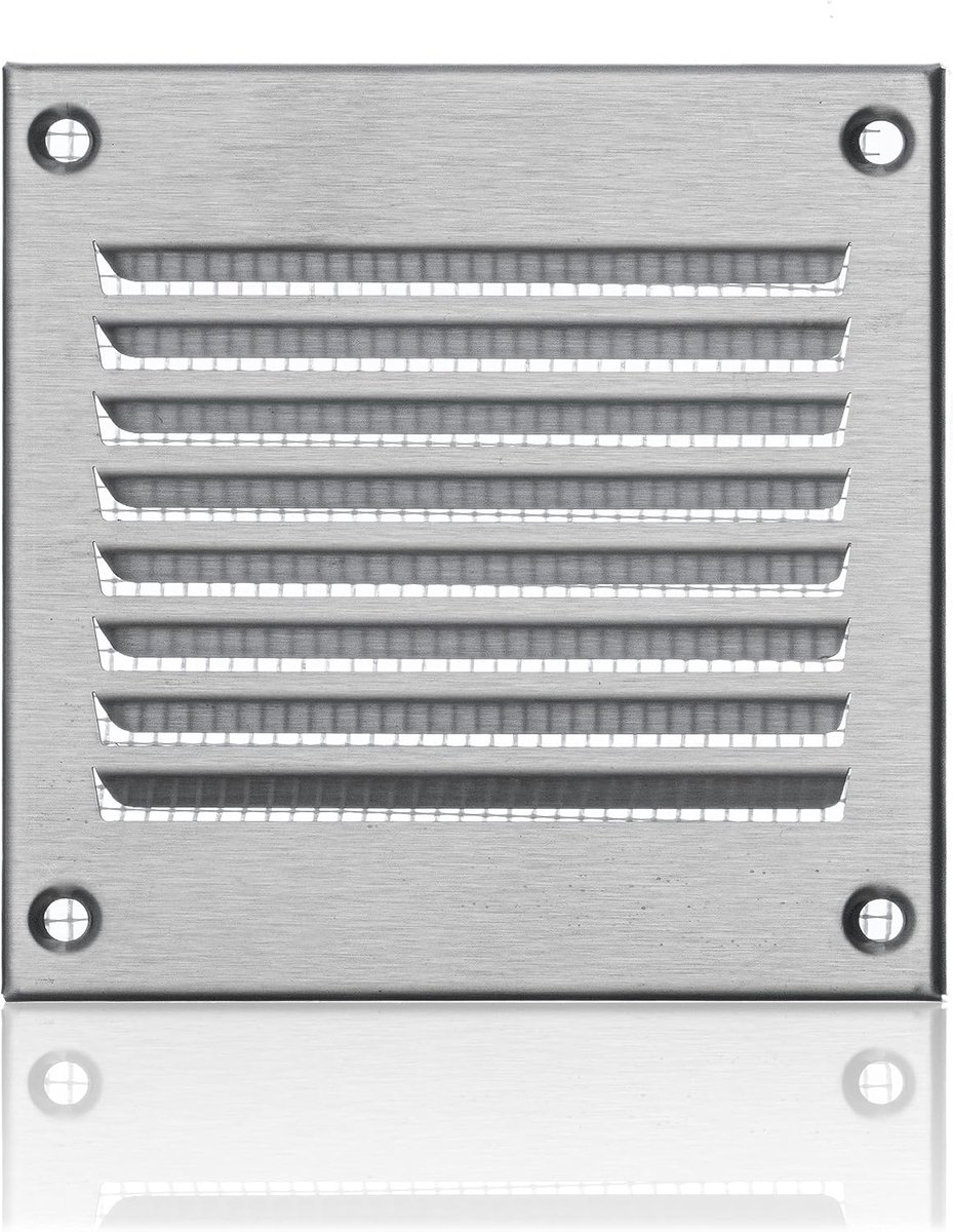 100x100mm Stainless Steel Ventilation Grille with Mosquito Mesh - Metal Ventilation Grills - ShopVlot