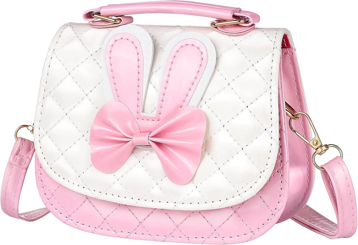 ZWOOS Girls Bags Kids Shoulder Bag Handbag Cute Rabbit Ears Bow Crossbody Purse Shoulder Bag Handbag Adjustable Strap - ShopVlot