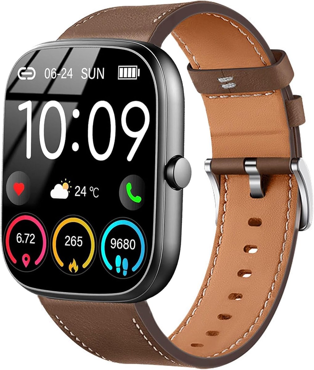 Watch Strap For uaue T60/T50S,22mm Leather Bands For Jugeman P99/Y66, Nerunsa P66D, Donerton T50S/T50H, Popglory P66 - ShopVlot