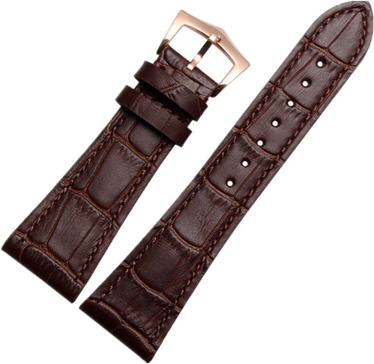 ODETOJOY Men's Watch Strap Genuine Leather 25mm Watch Band Bars Coupling Pins with Remover Repair, Brown Leather Rose - ShopVlot