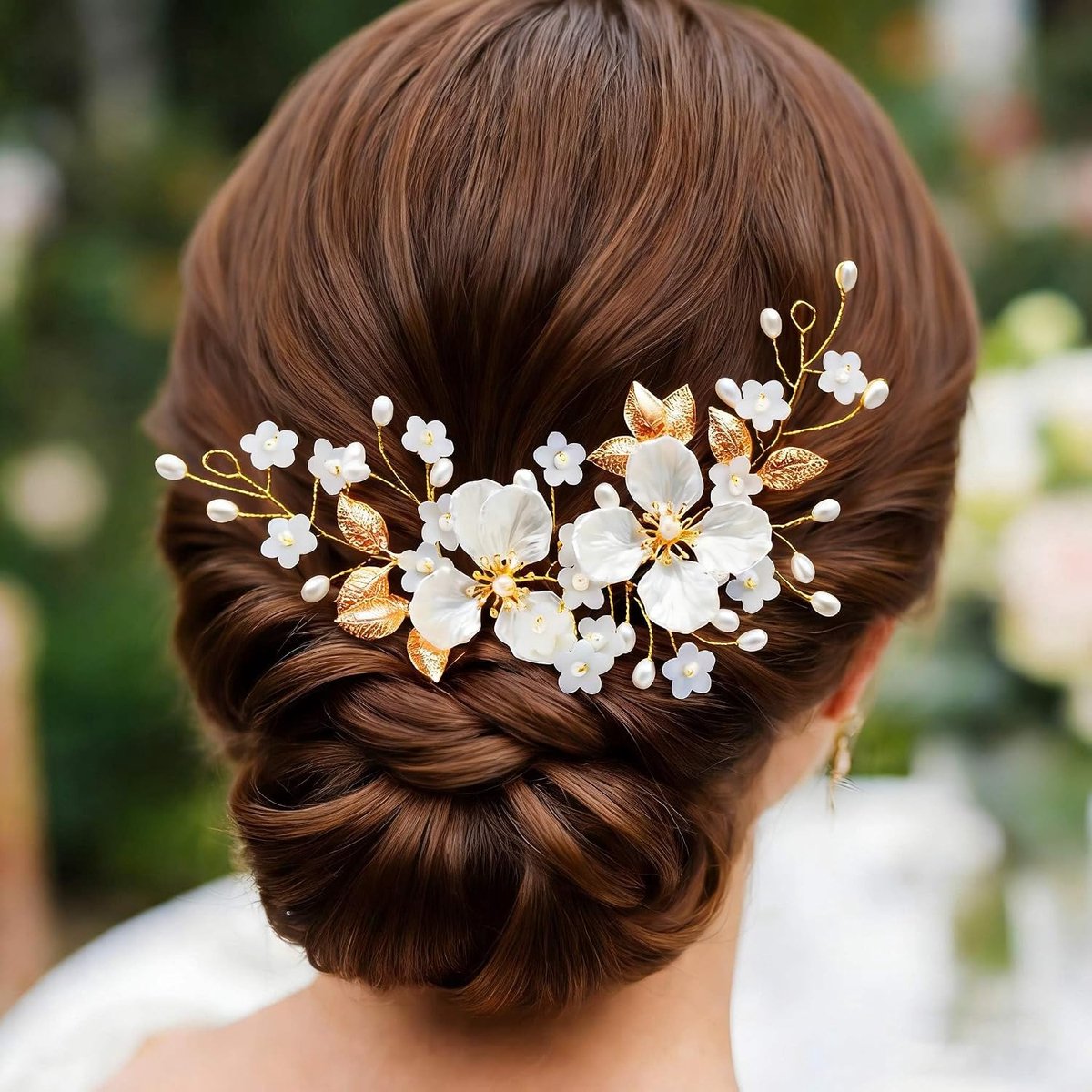 Bridal Wedding Hair Vines Golden Floral Headpiece Leaf Headwear Pearl Hairpieces Rhinestone Bridal Hair Accessories - ShopVlot
