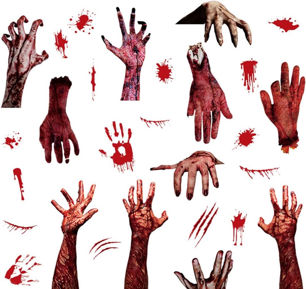 4 vellen 28 stuks Halloween-raamstickers, griezelige decoraties voor Halloween-feestjes voor ramen en auto, voor - ShopVlot