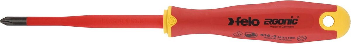 Felo 0715762655 +/- H1 E-Slim Insulated Screwdriver with Length 3 1/8" - ShopVlot