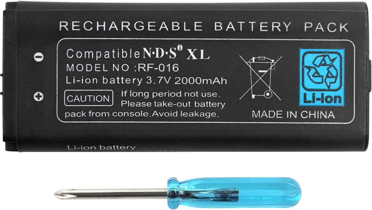 OSTENT Rechargeable Lithium Ion Battery 2000 mAh + Tool Set Compatible with Nintendo NDSiLL NDSiXL - ShopVlot