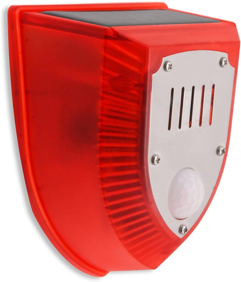 Solar Flashing Light Alarm Light, Water Resistant PIR Motion Detector Alarm 129dB Noisy Security Alarm System With - ShopVlot