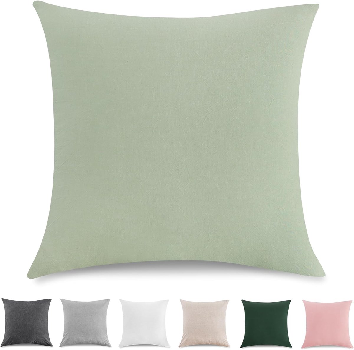 TOCOMOA 80 x 80 cm cushion cover, set of 2, 100% washed cotton, Oeko-Tex certified, linen look, breathable cushion - ShopVlot
