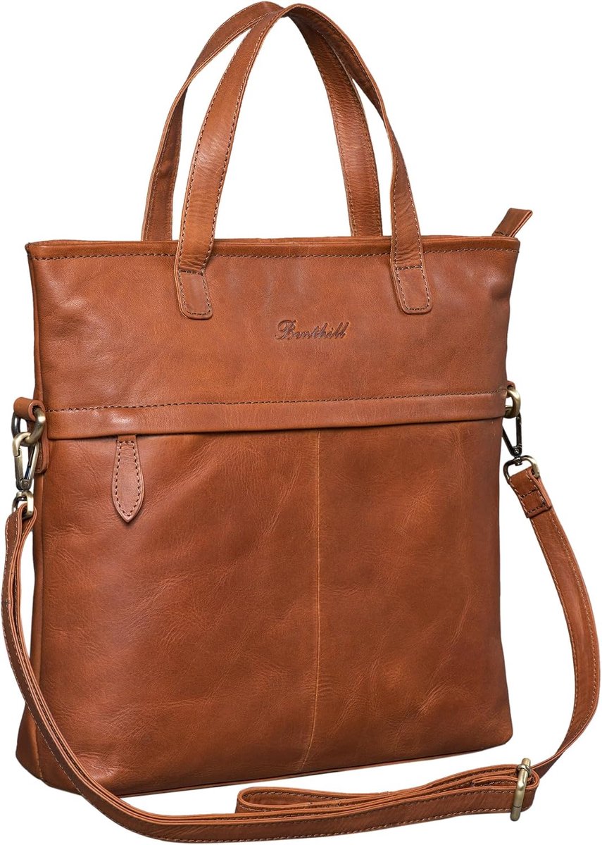 Benthill Women's Leather Shopper Shoulder Bag Genuine Cowhide Leather Large Shoulder Bag with Handles, Vintage - ShopVlot