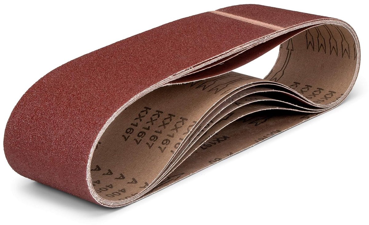 Fd-Workstuff - Professional sanding belts for fabrics, set of 6, 100 x 915 mm, 1 x grit 60/80/100/120/180/400, for - ShopVlot