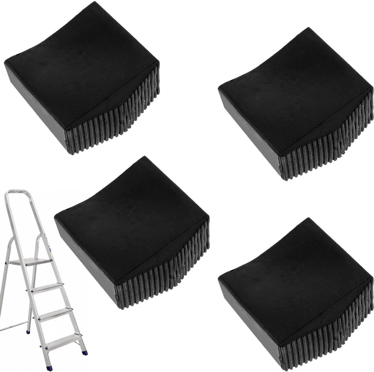 4 stuks laddervoetjes, 50x25 mm rubberen voetjes voor ladders - ShopVlot