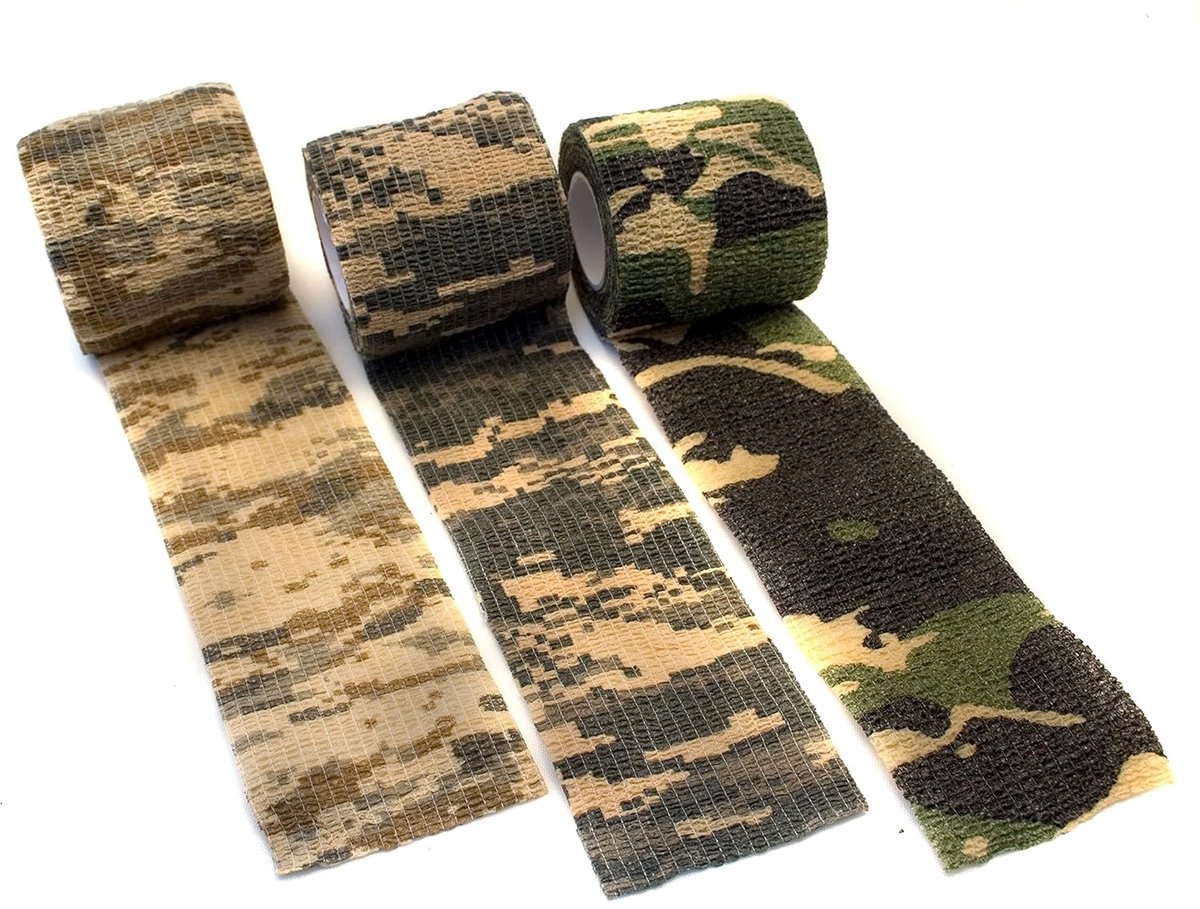Camouflage tape 4,5m - set van 3 - waterdicht - ideaal voor fotografen en jagers - ShopVlot