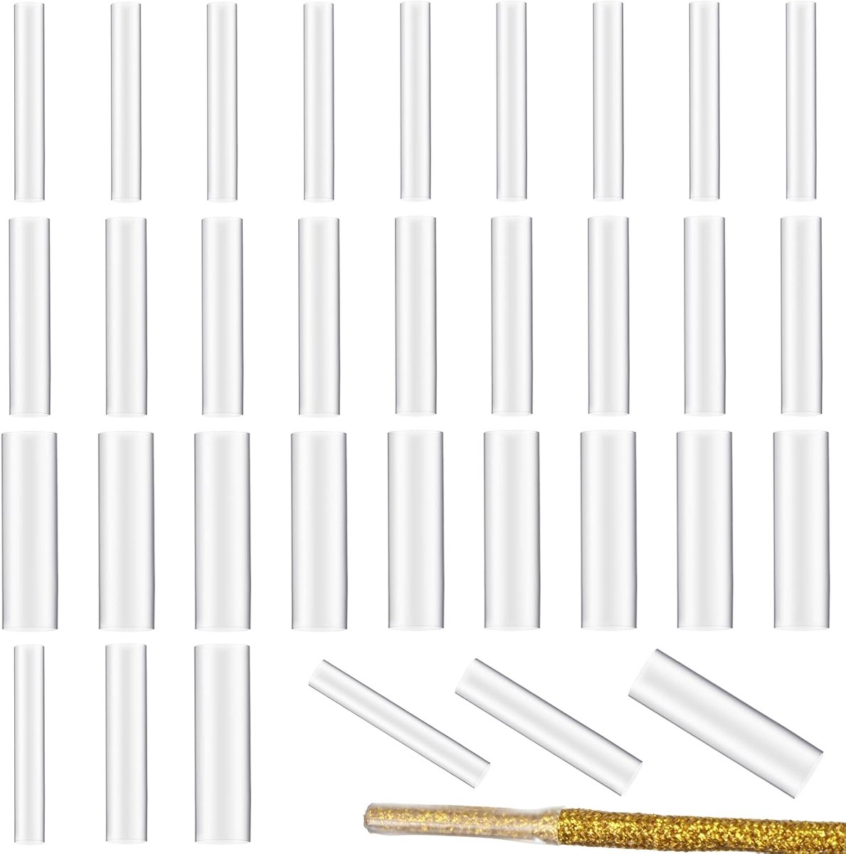 Aglets voor schoenveters 150 stuks - doorzichtig - 3 maten - perfect voor sneaker reparatie - ShopVlot