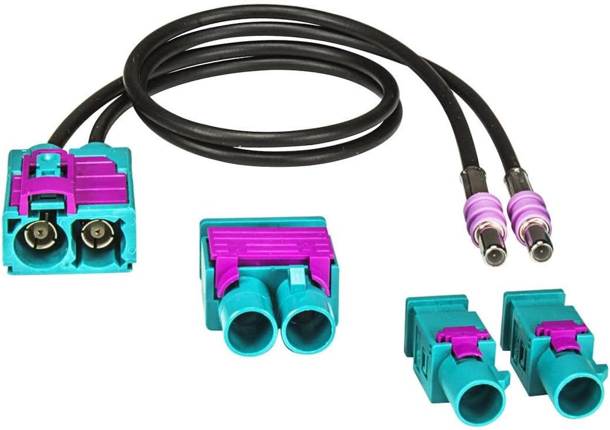 Fakra antennesokkel adapter - 2 x Fakra (m) plug - dubbele aansluiting - ideaal voor externe antenne - ShopVlot