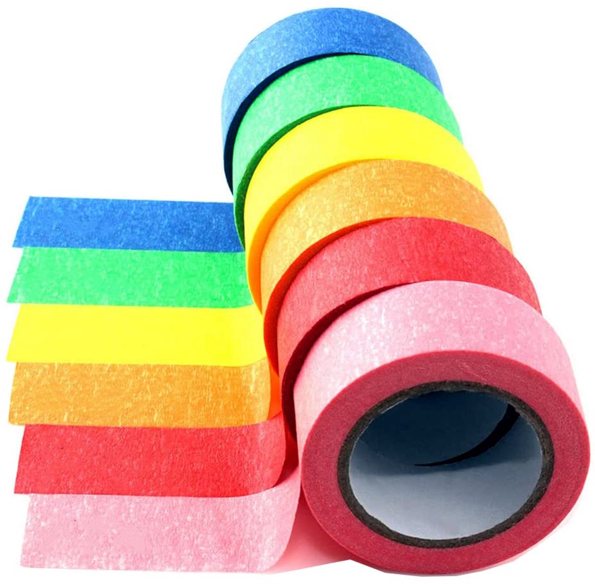 Maskingtape 6 stuks - Kleurige decoratieve tape - Biologisch afbreekbaar - Perfect voor DIY knutselen - ShopVlot
