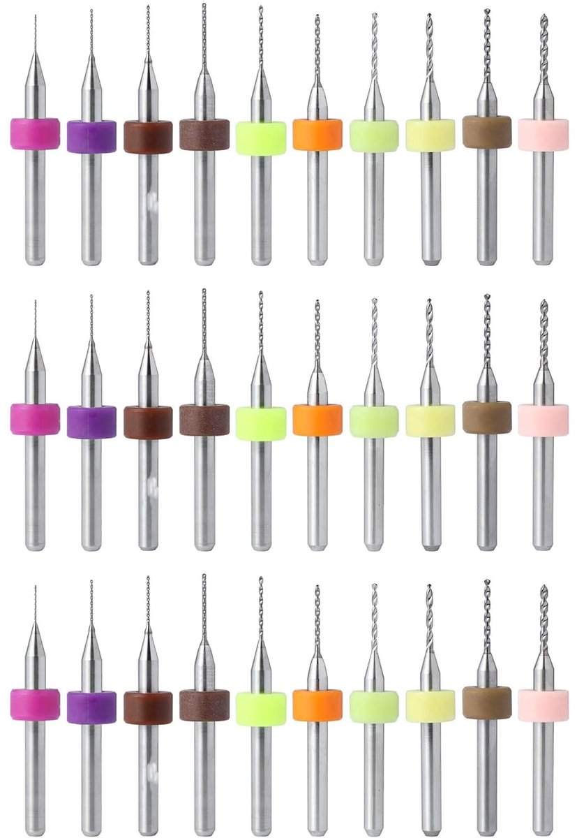 Micro boortjes 30pcs 0.1mm tot 1mm - tungsten staal - hoge slijtvastheid - ideaal voor PCB en sieraden - ShopVlot