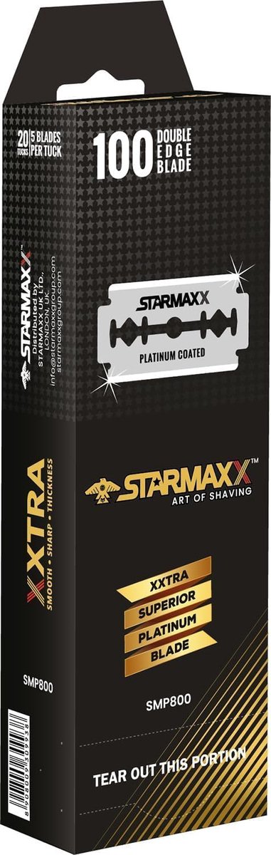 Scheermesjes dubbelzijdig 100 stuks - Starmaxx SMP 800 - voor klassieke scheermessen - ShopVlot