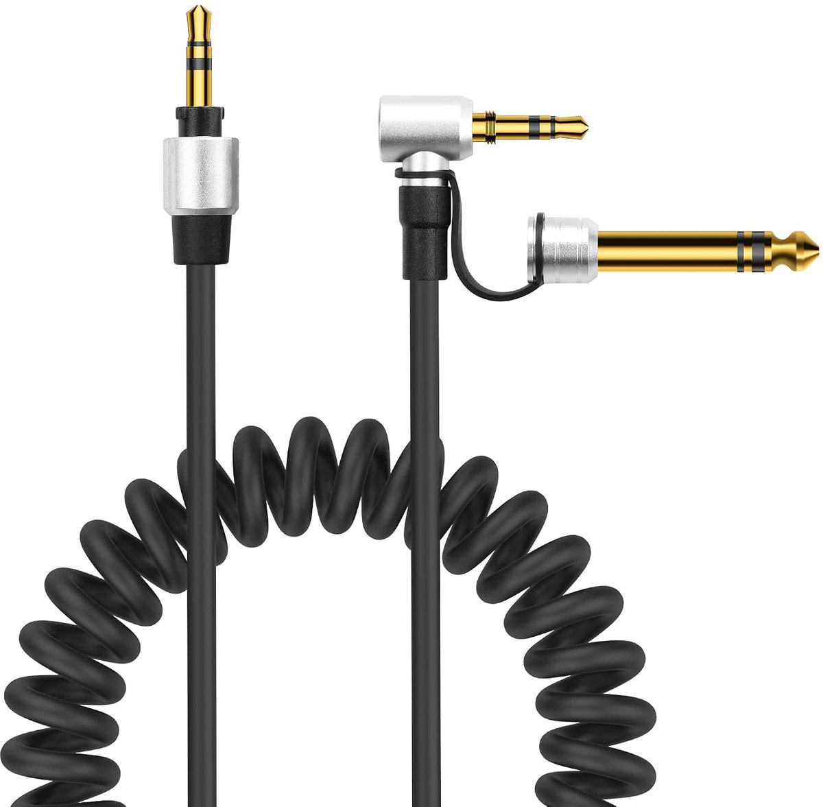 Audiokabel 3,5 mm naar 6,5 mm - vergulde contacten - uittrekbaar en knoopvrij - ShopVlot