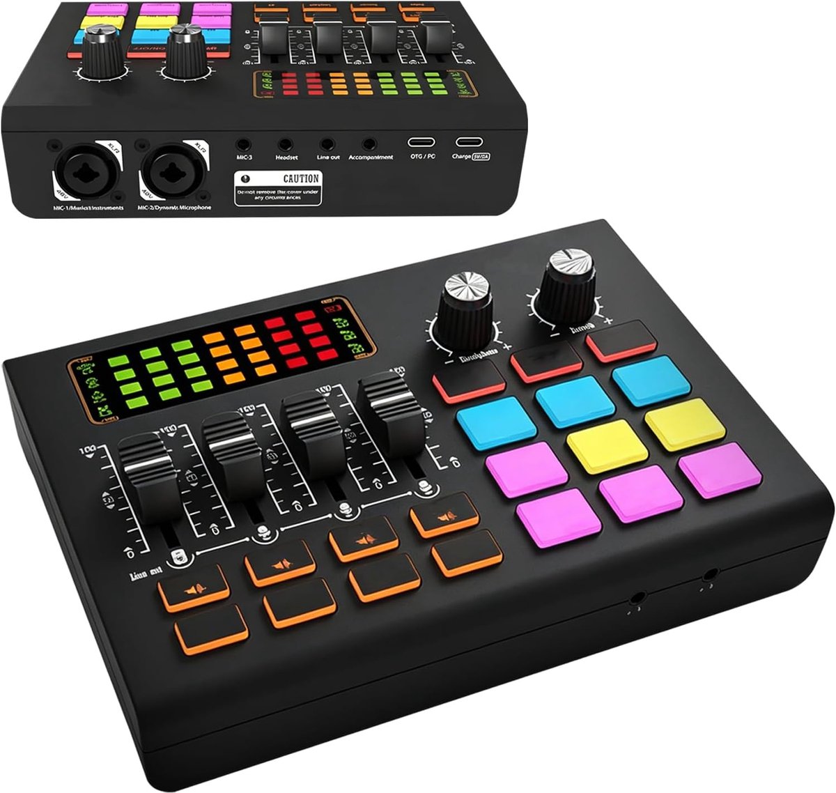 Gaming audiomixer met microfoonpreamplifier - 2 XLR/6.35 mm ingangen - 48V phantom power - ideaal voor podcasts - ShopVlot