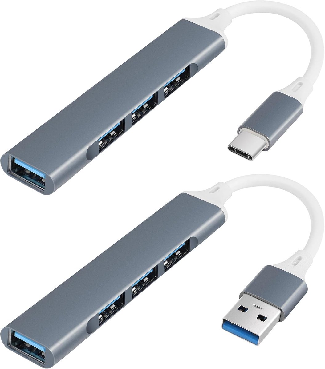 USB Hub 4-poorts - Ultra Slim Type C naar 3 USB - USB naar USB Expander - Ideaal voor laptop en accessoires - ShopVlot
