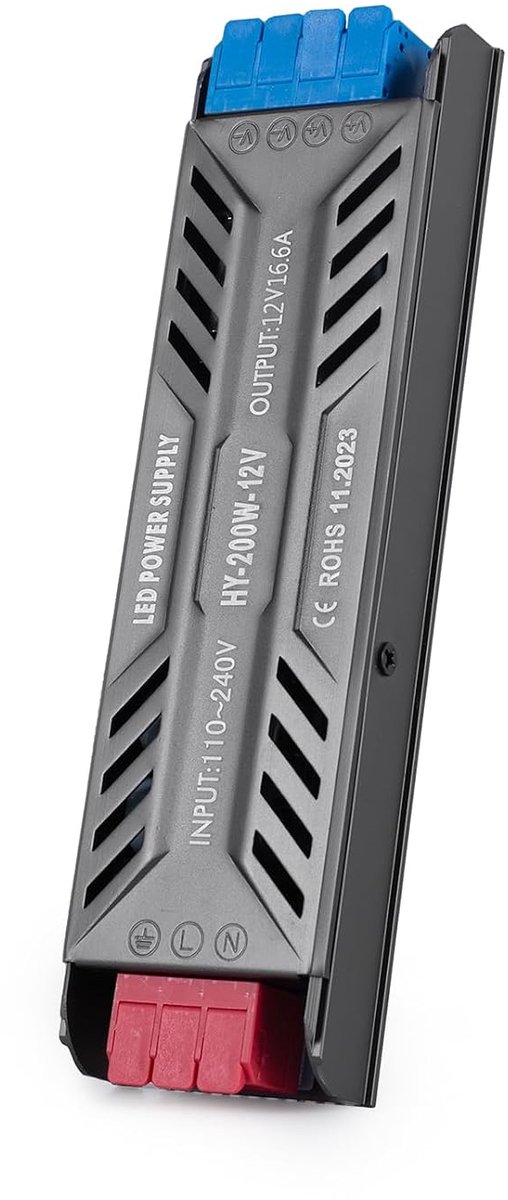 LED transformer 12V 200W - ultra dun - constante spanning - ideaal voor LED verlichting - ShopVlot