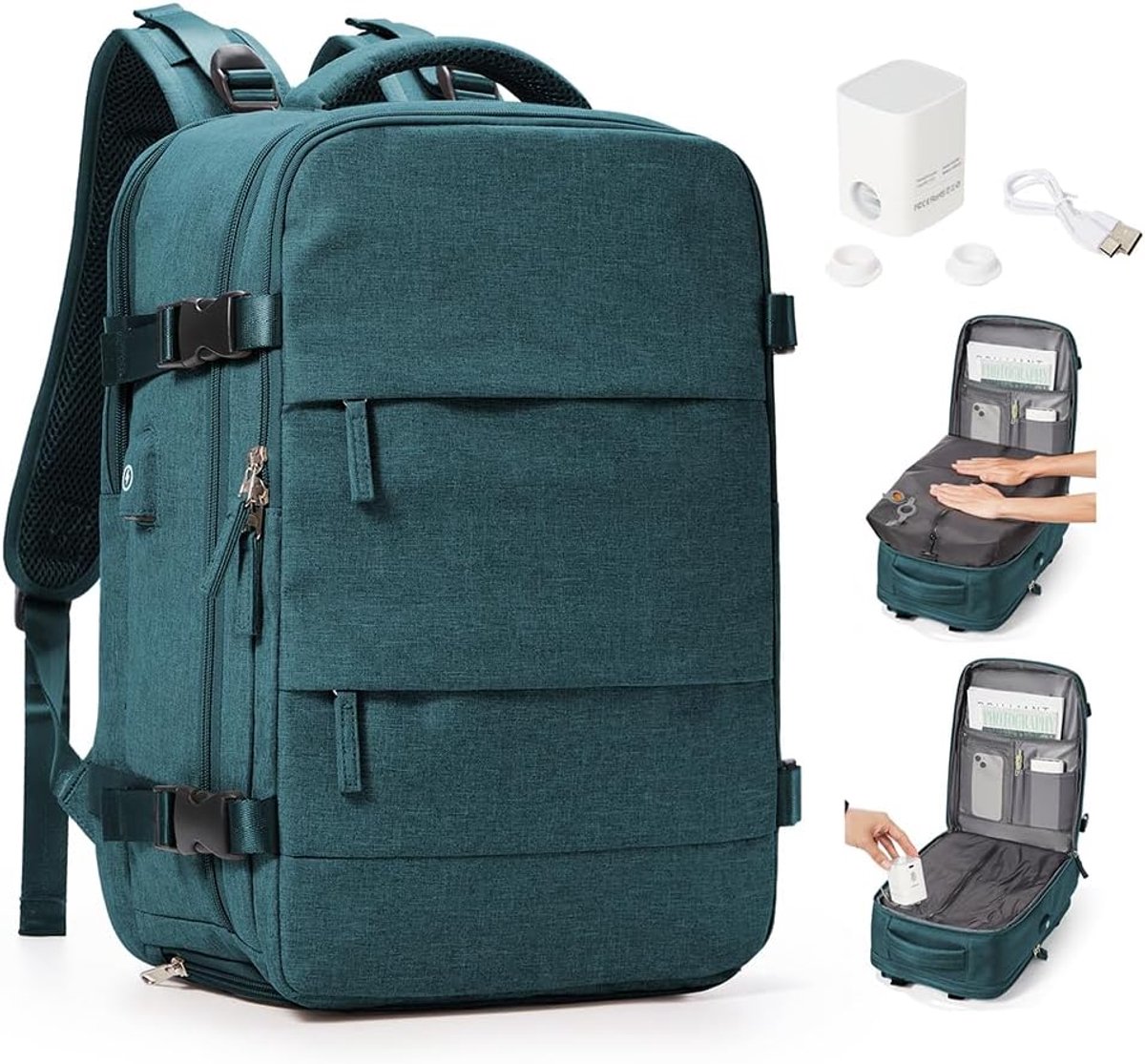 Reisrugzak 40 x 30 x 20 cm - Compressierugzak - Handbagage - Ideaal voor korte reizen - ShopVlot