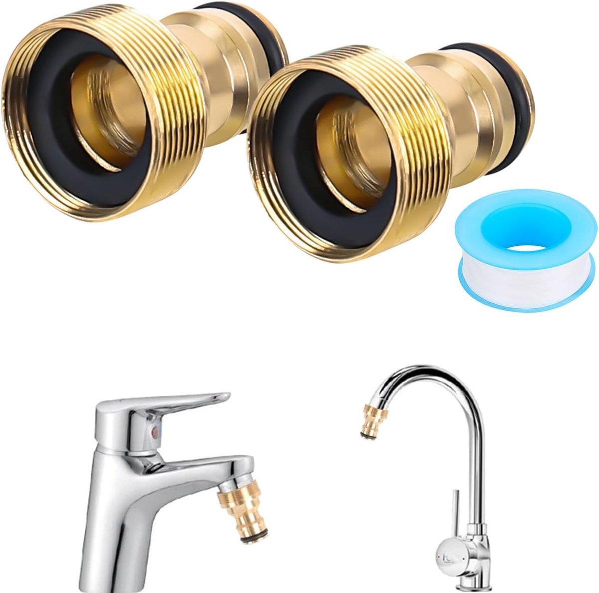 Hose connector 4pcs - messing - universeel - duurzaam en lekvrij - ShopVlot