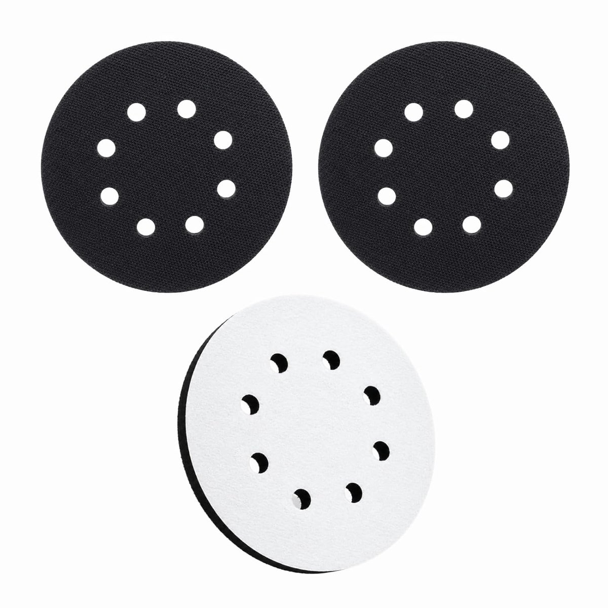 Interface-pads 125 mm - zacht schuim - 8 gaten - ideaal voor gebogen oppervlakken - ShopVlot