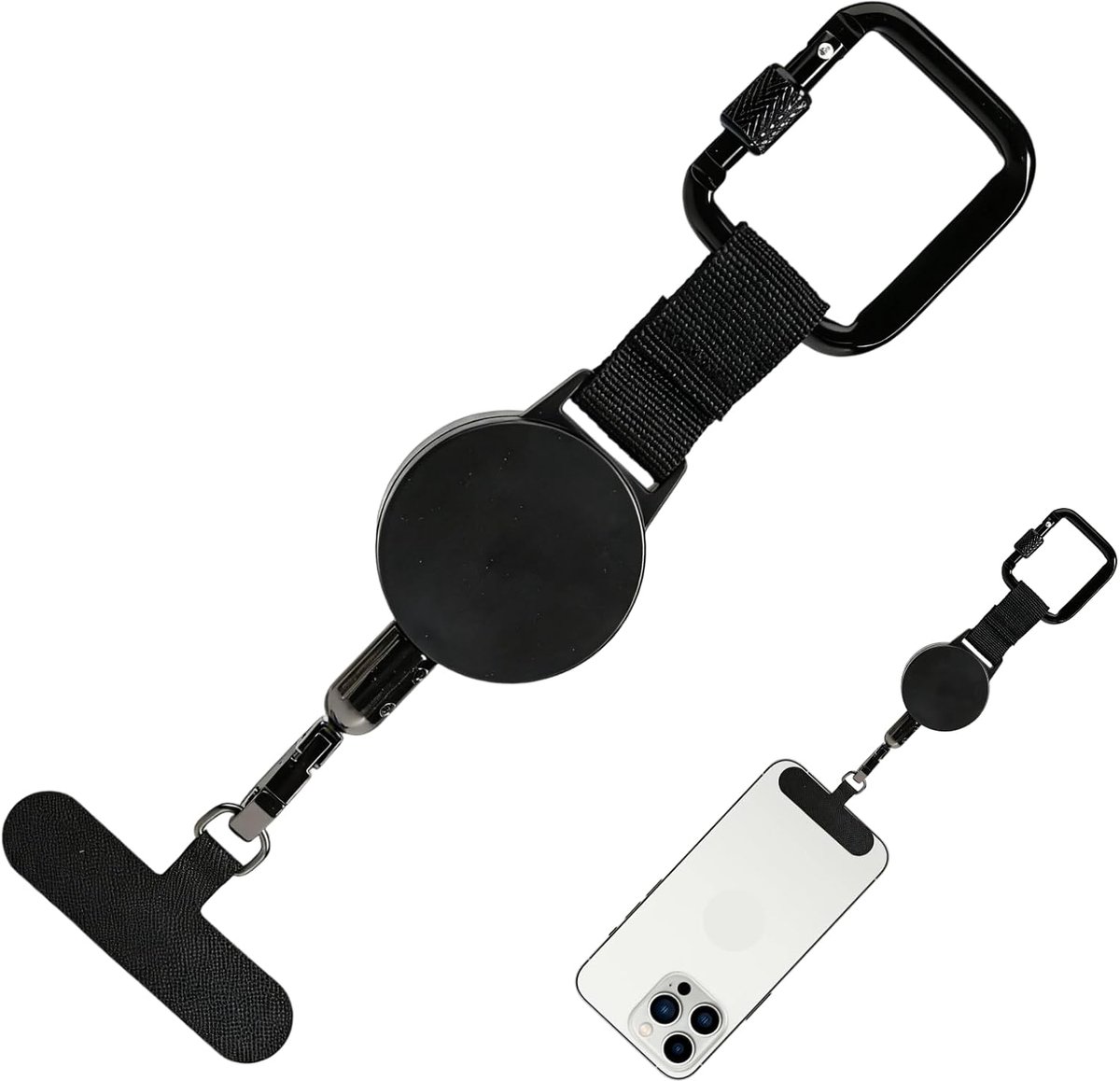 Telefoon veiligheidsgordel 60 cm - intrekbaar - diefstalbeveiliging - bescherming tijdens wandelen - ShopVlot