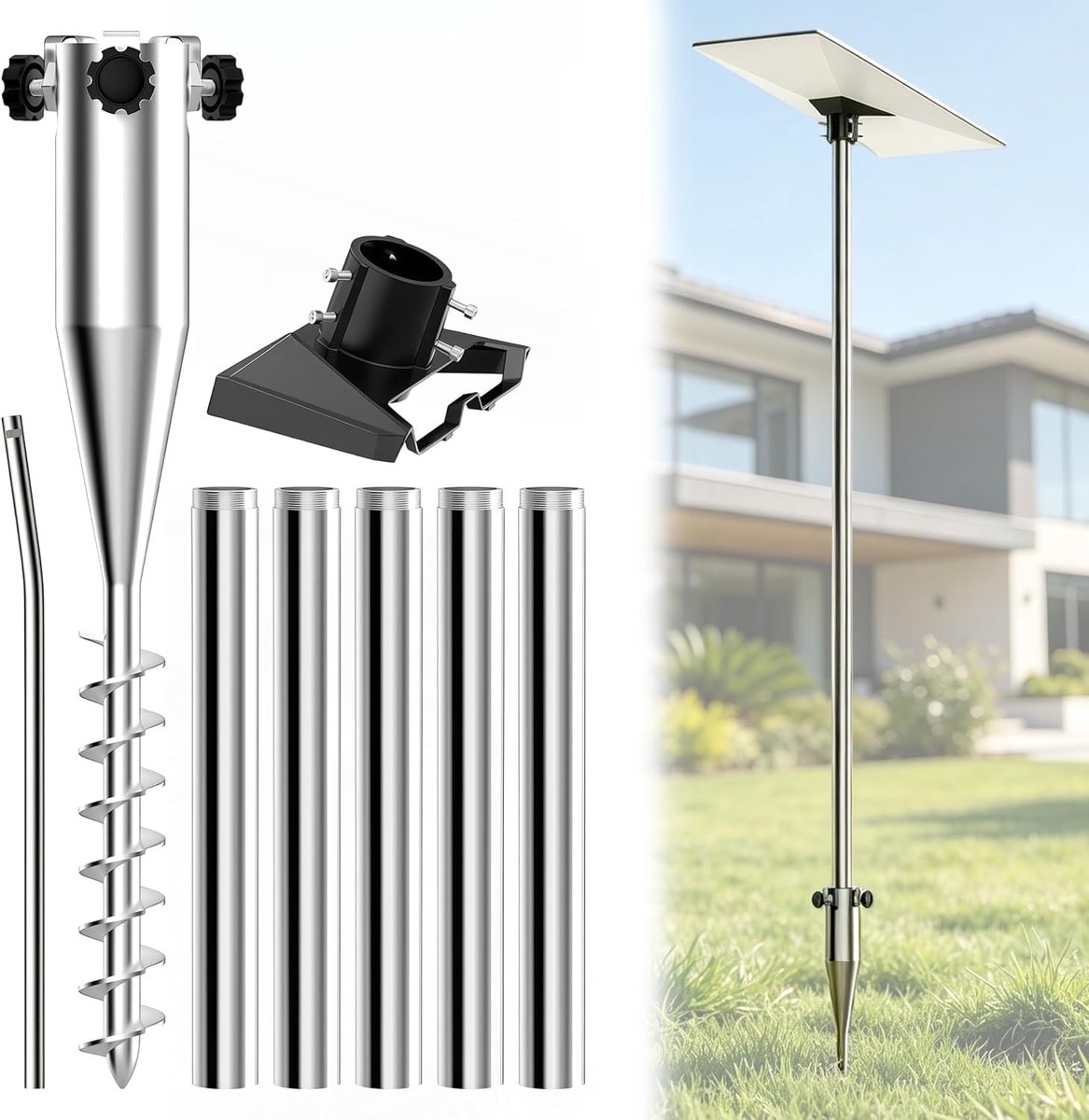 Robuuste roestvrijstalen houder voor Starlink 4/4X/Gen 3 met buisadapter en weerbestendige masthouder voor kamperen, wandelen en outdoor activiteiten