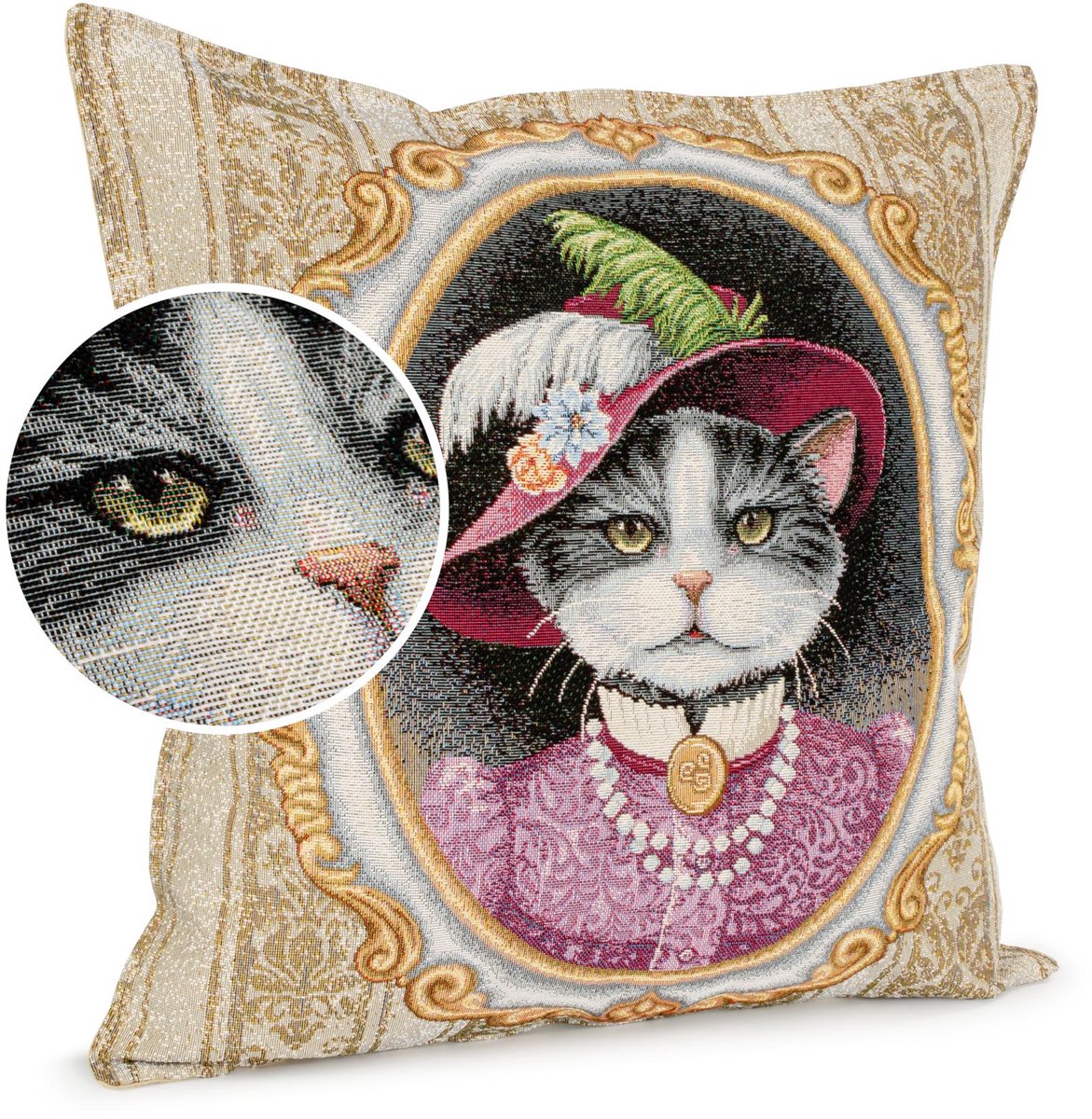 ANRO Sierkussen Milady 45x45cm – Jacquard Gobelin Inclusief Vulling Bank Woonkamer Decoratief