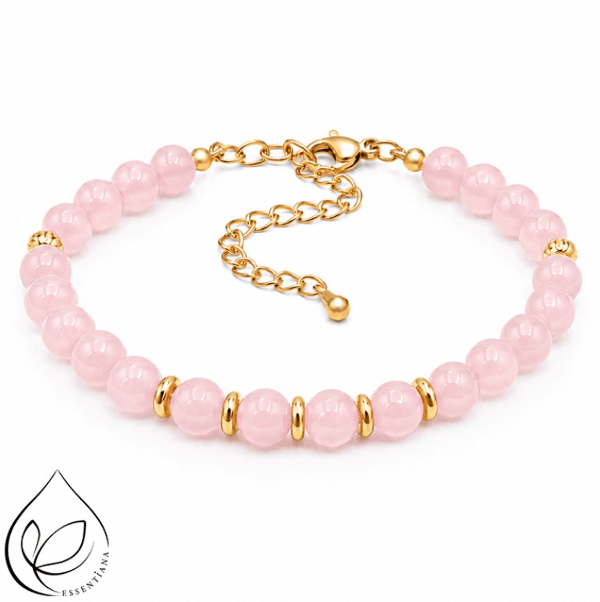 Eira Gouden Armband met Rozenkwarts