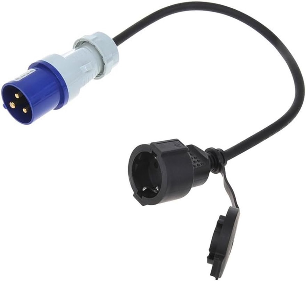 Adapter cable 40 cm from CEE plug to Schuko socket H07RN-F 3G1.5 mm² caravan camper - ShopVlot