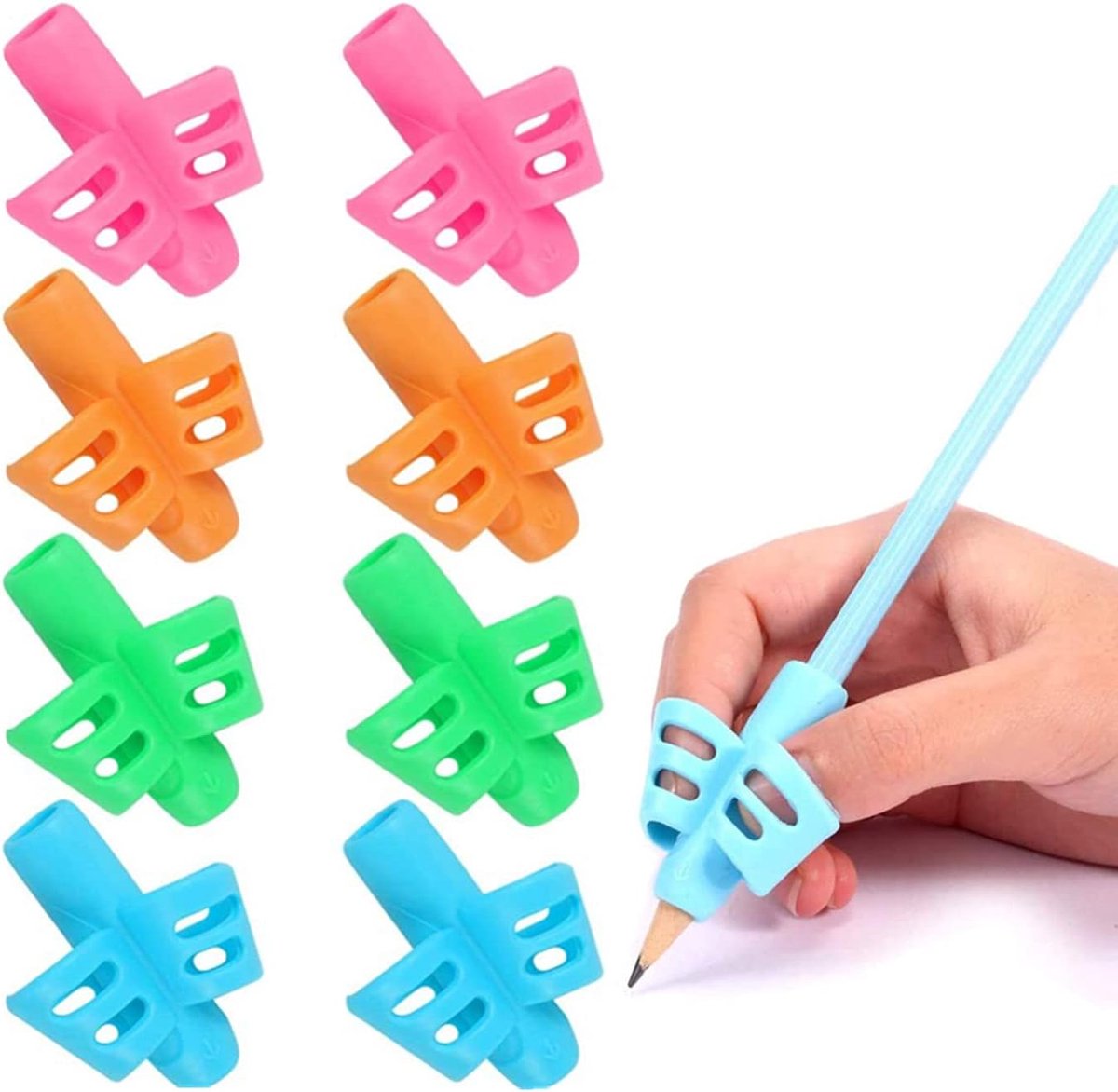 Potloodgrepen 8 Stuks - Siliconen - Veilig en duurzaam - Perfect voor kinderen - ShopVlot