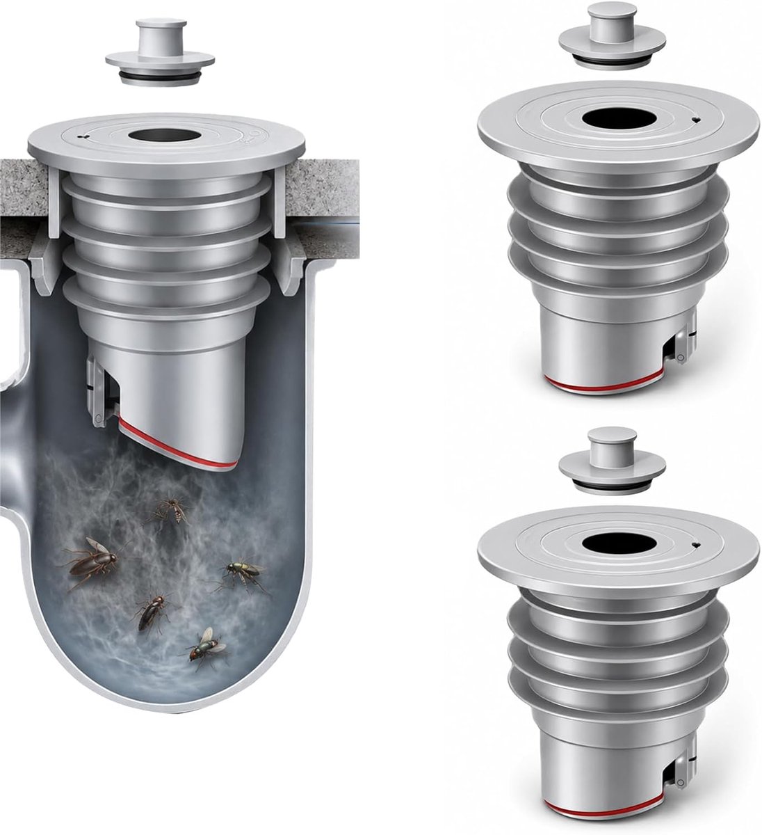 wasmachine-buisafdichtingen 35-40 mm - siliconen afvoerstop - geursluiting - voorkomt geur en vuil - ShopVlot