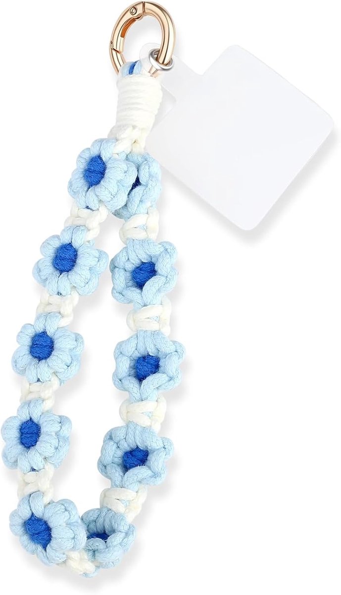 Halsband telefoonriem - handgeweven - boho-bloemendesign - stijlvol en praktisch - ShopVlot