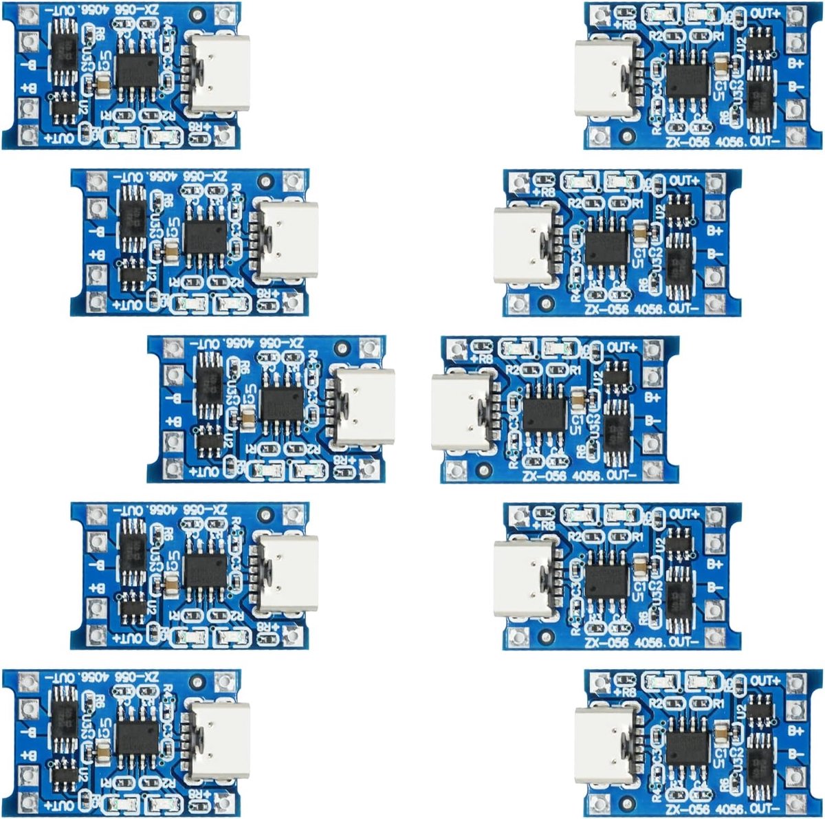 TP batterij oplaadmodule 10 stuks - 5V 1A - Type-C interface - Veilig en snel opladen - ShopVlot