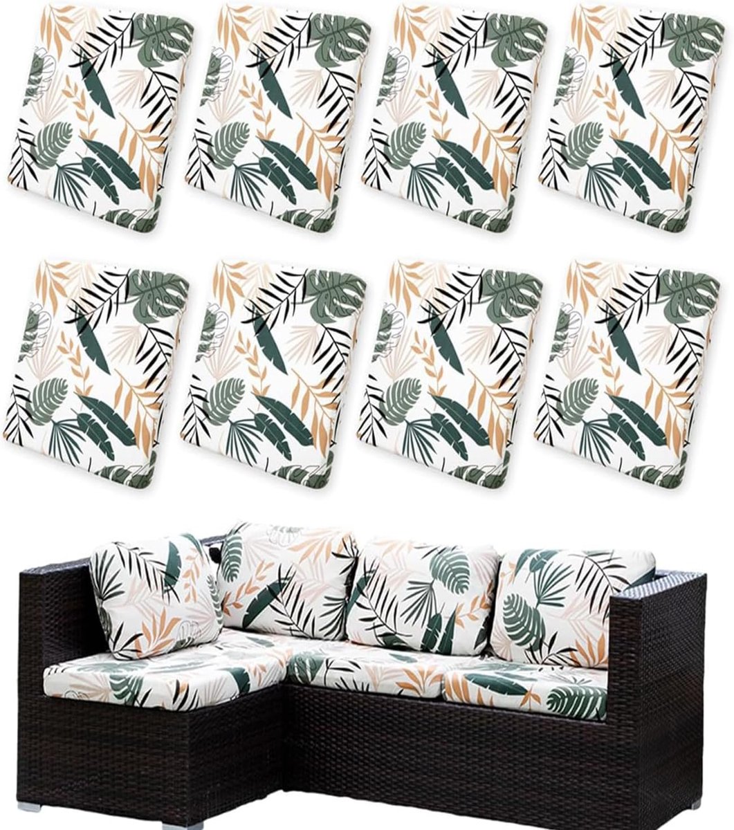 Buiten Kussenhoezen 8 Stuks - Rekbare Stof - Perfecte Pasvorm - Bescherm je Tuinmeubilair - ShopVlot