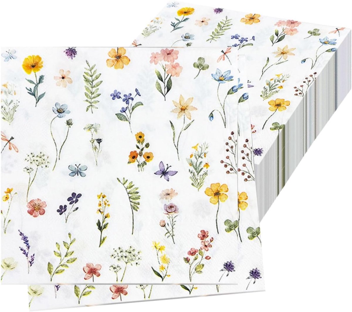 Papieren servetten 33 x 33 cm - bloemenmotief - biologisch afbreekbaar - ideaal voor bruiloften - ShopVlot