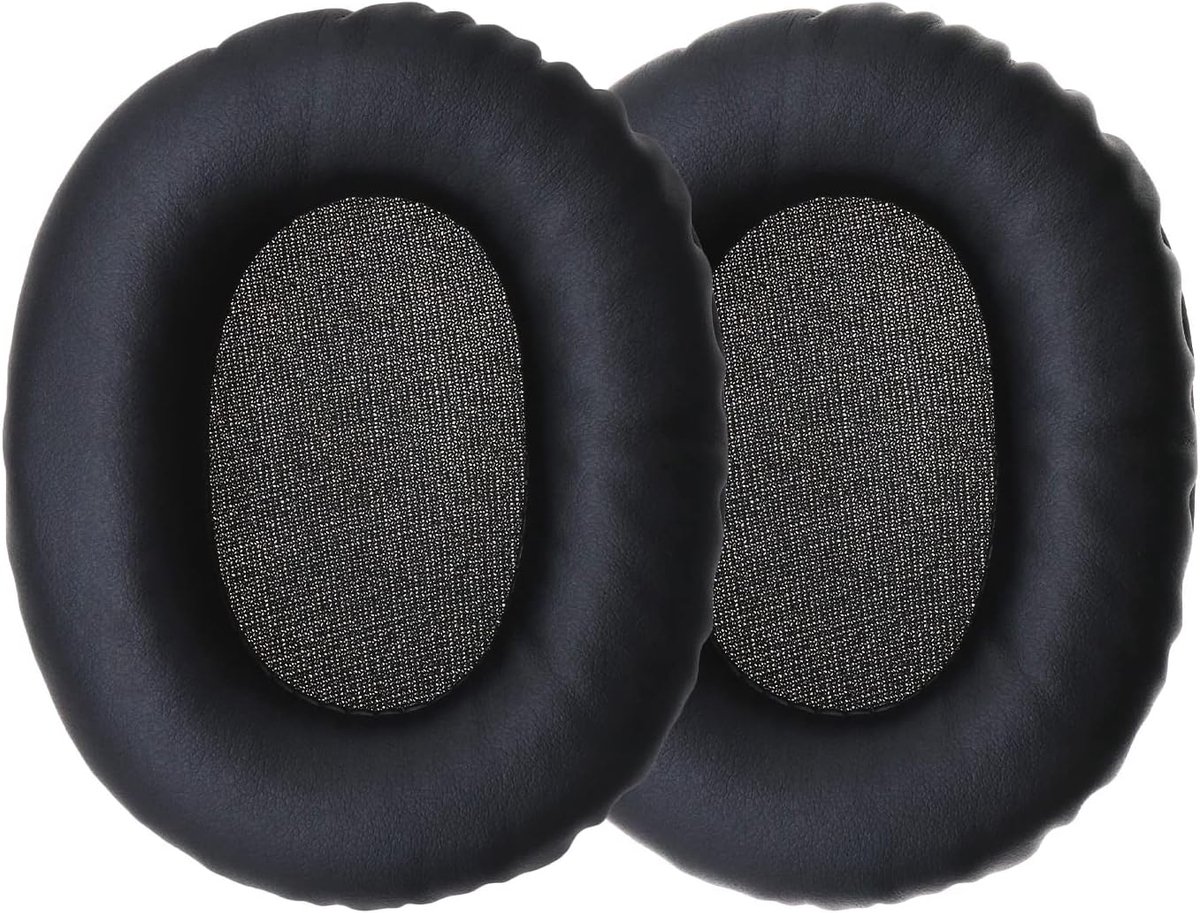 Oorkussens vervangingsset zwart - leer en schuim - comfortabele geluidsisolatie - Geschikt voor Philips SHB7250 - ShopVlot