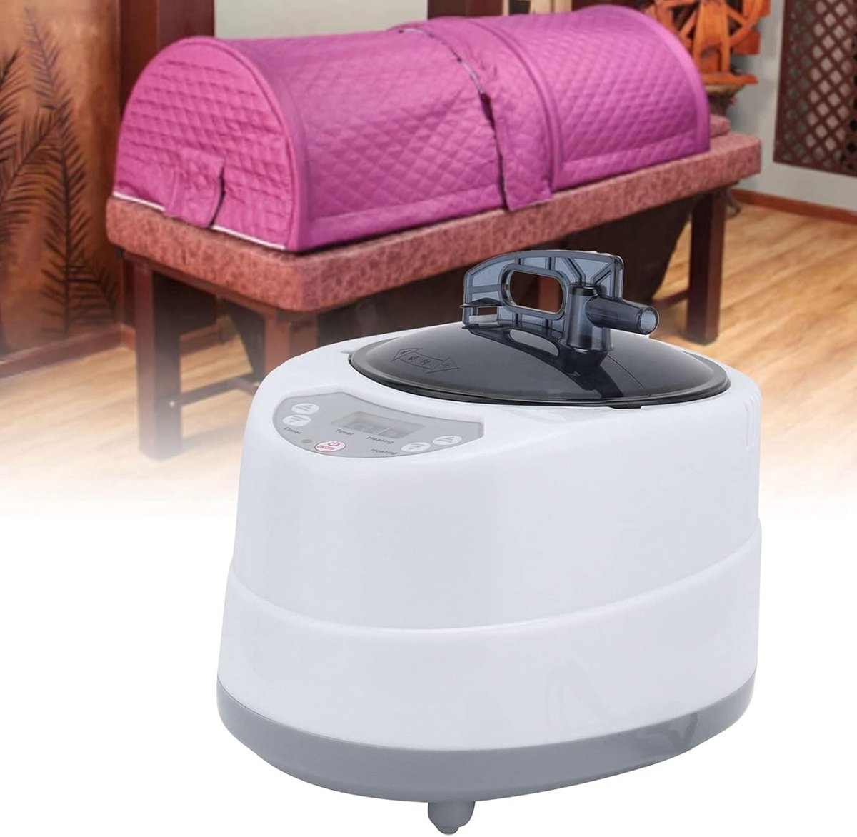 Draagbare Stoomsauna met Afstandsbediening, 2 Liter Capaciteit, 1000 W, Ideaal voor Thuisgebruik, Verstelbare Temperatuur en Tijd, Ontspanning en Wellness