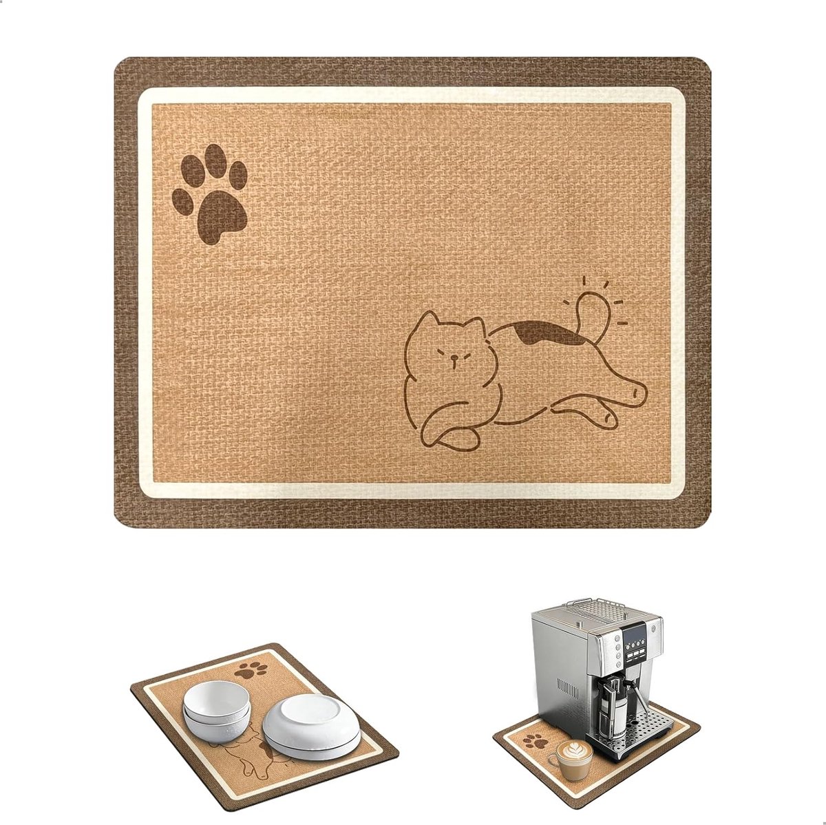 Koffiemachine mat 40 x 50 cm - absorberende diatomiet mat - antislip en hittebestendig - beschermt keukenblad - ShopVlot