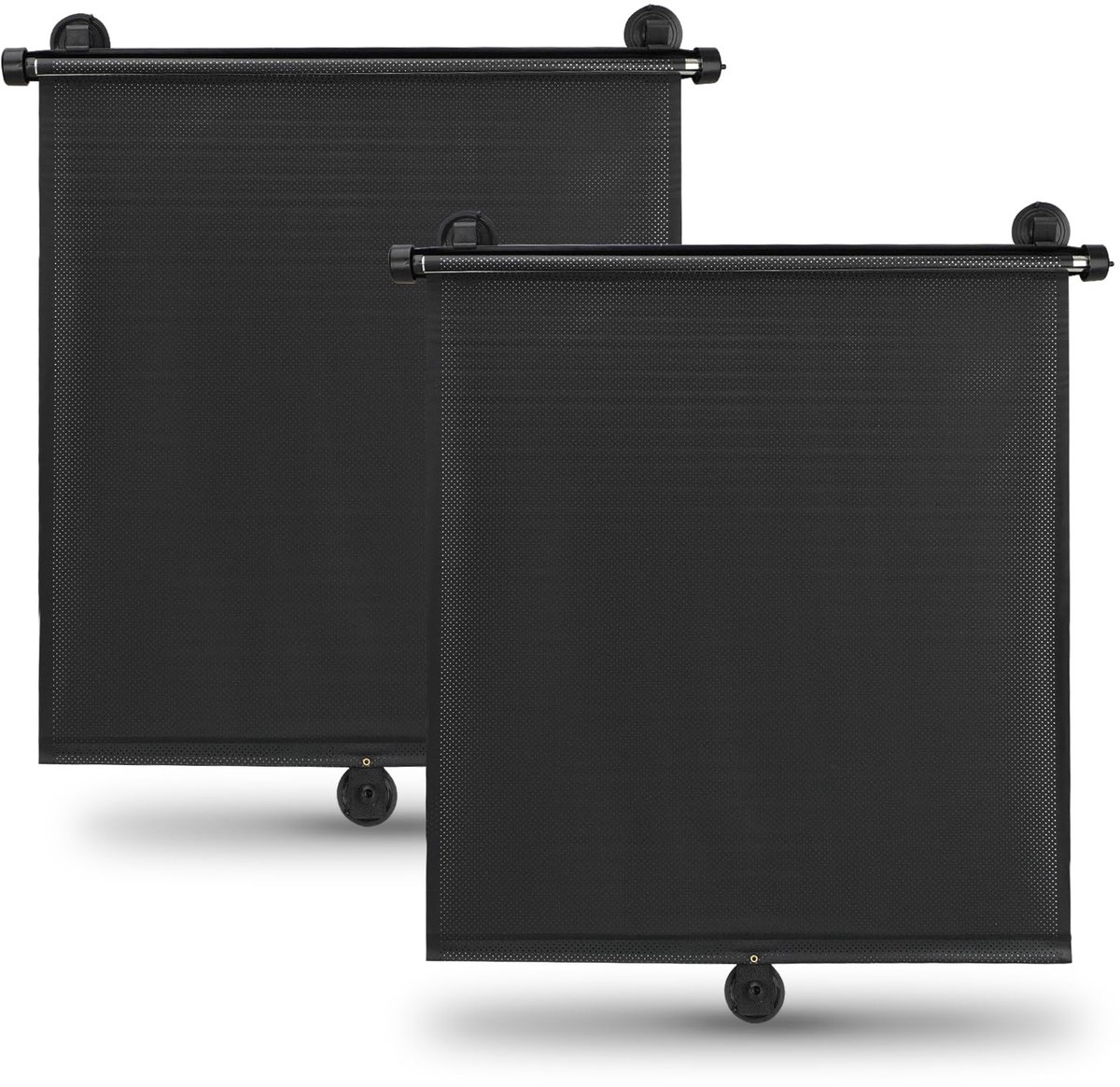 Auto Zijraam Zonneschermen Set van 2 - Intrekbare Raamzonwering voor Kinderen en Baby's - UV-Bescherming voor Autoritten - Verduisterende Auto Zonneschermen met Zuignap - Baby Reisaccessoires - 45 x 50 cm