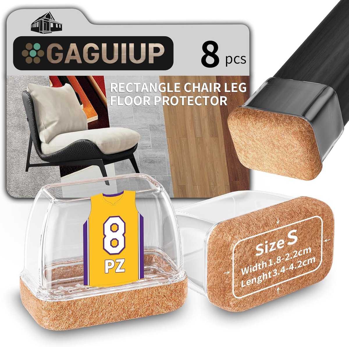 Rectangular Silicone Chair Leg Protectors, Furniture Foot Protector, Free Moving Table Leg Covers to Prevent - ShopVlot