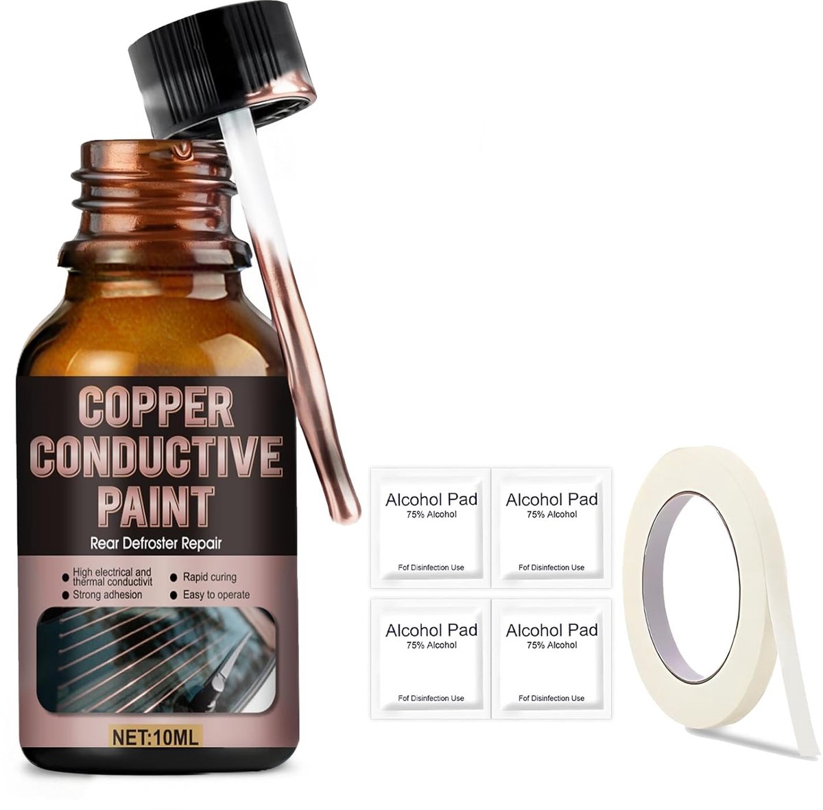 Rear Window Repair Kit, Electrically Conductive Adhesive for Repairing the Thermal Rear Window, Includes Brush and - ShopVlot