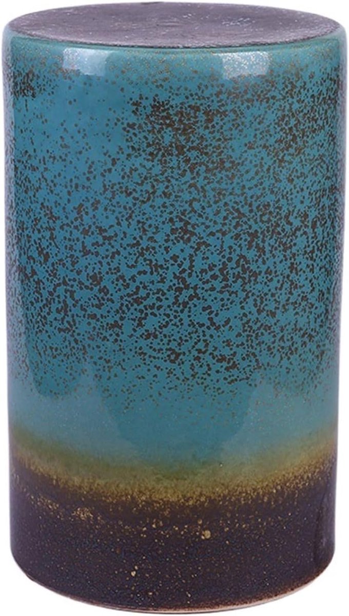 Decorative Ceramic Garden Stool, Glazed Hollow Shoe Change Stool Drum Stool, Suitable for Outdoor Garden, Living Room - ShopVlot