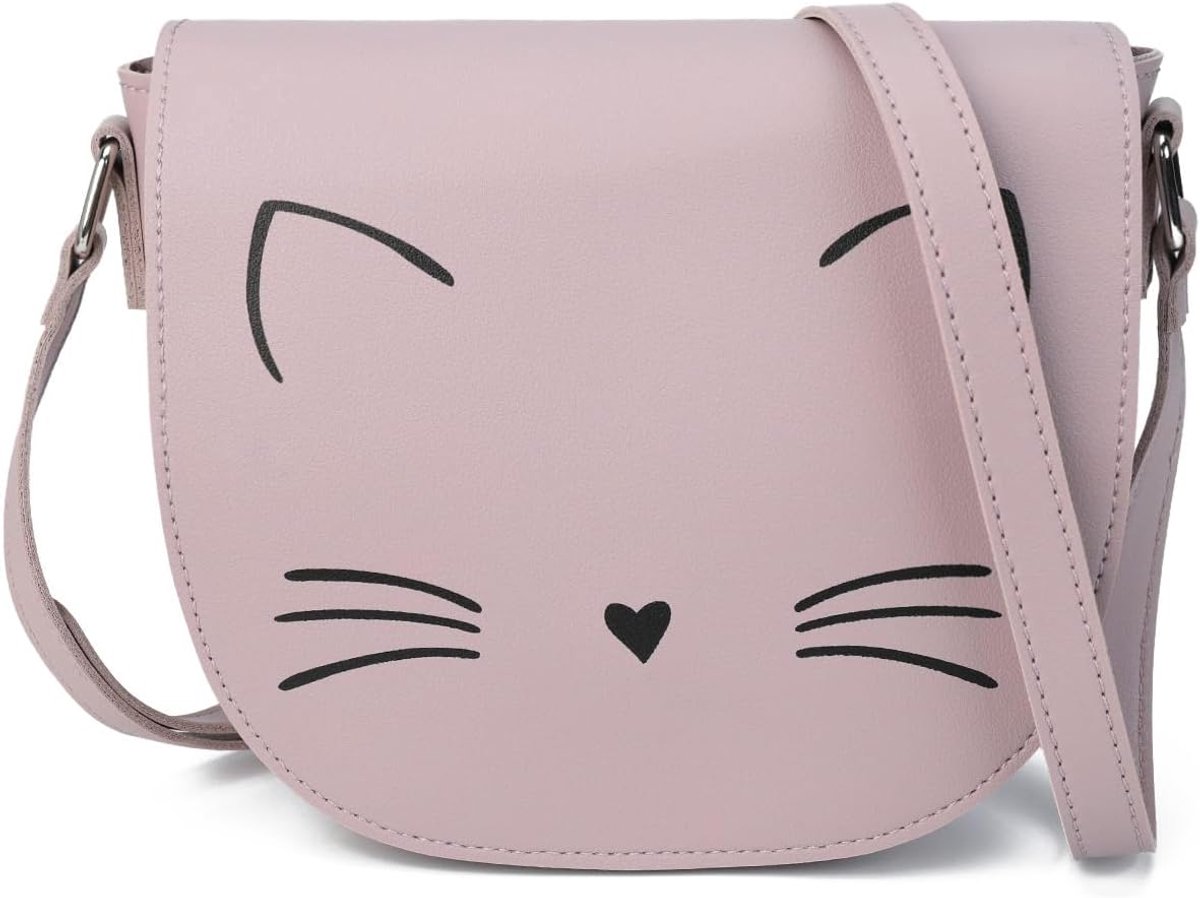 Gladdon Crossbody bags for teenage girls, small fashion, preteen wallets, cat, lila - ShopVlot