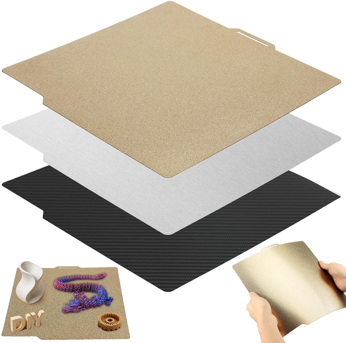 PEI PCB Board 257 x 275 mm for X1 / X1C / X1E / P1P / P1S / A1 / P2S, Textured PEI Spring Steel Sheet (0.8mm Thick) - ShopVlot