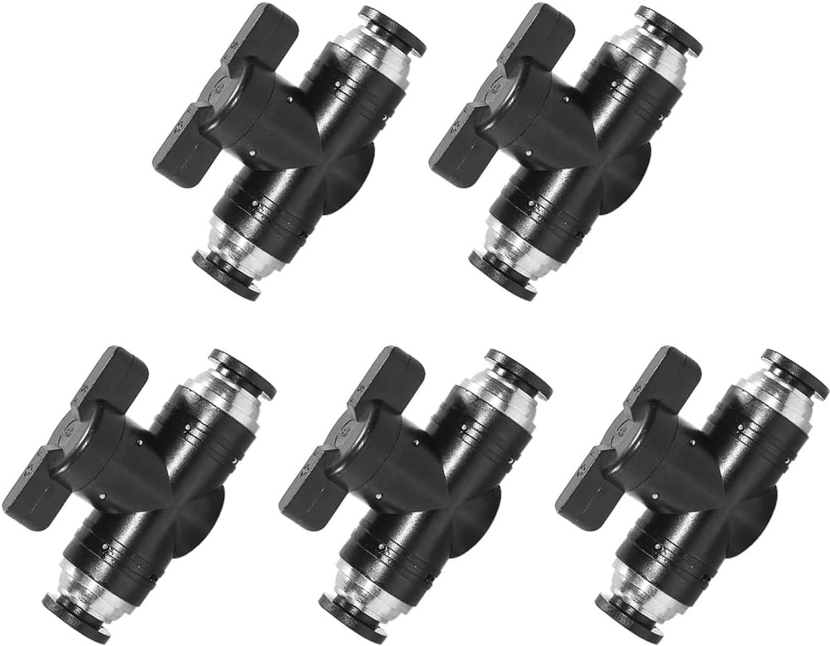 pneumatisch BUC-8 handventiel 8 mm AD - kunststof - push to connect - eenvoudig verbinden van leidingen - ShopVlot