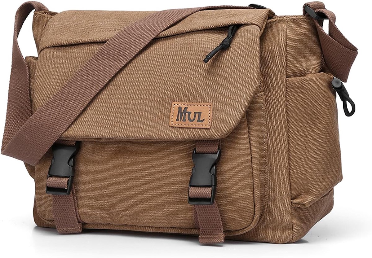 Men's Shoulder Bag – Sturdy Canvas Messenger Bag with Multiple Pockets & Adjustable Strap, Vintage Crossbody Bag - ShopVlot